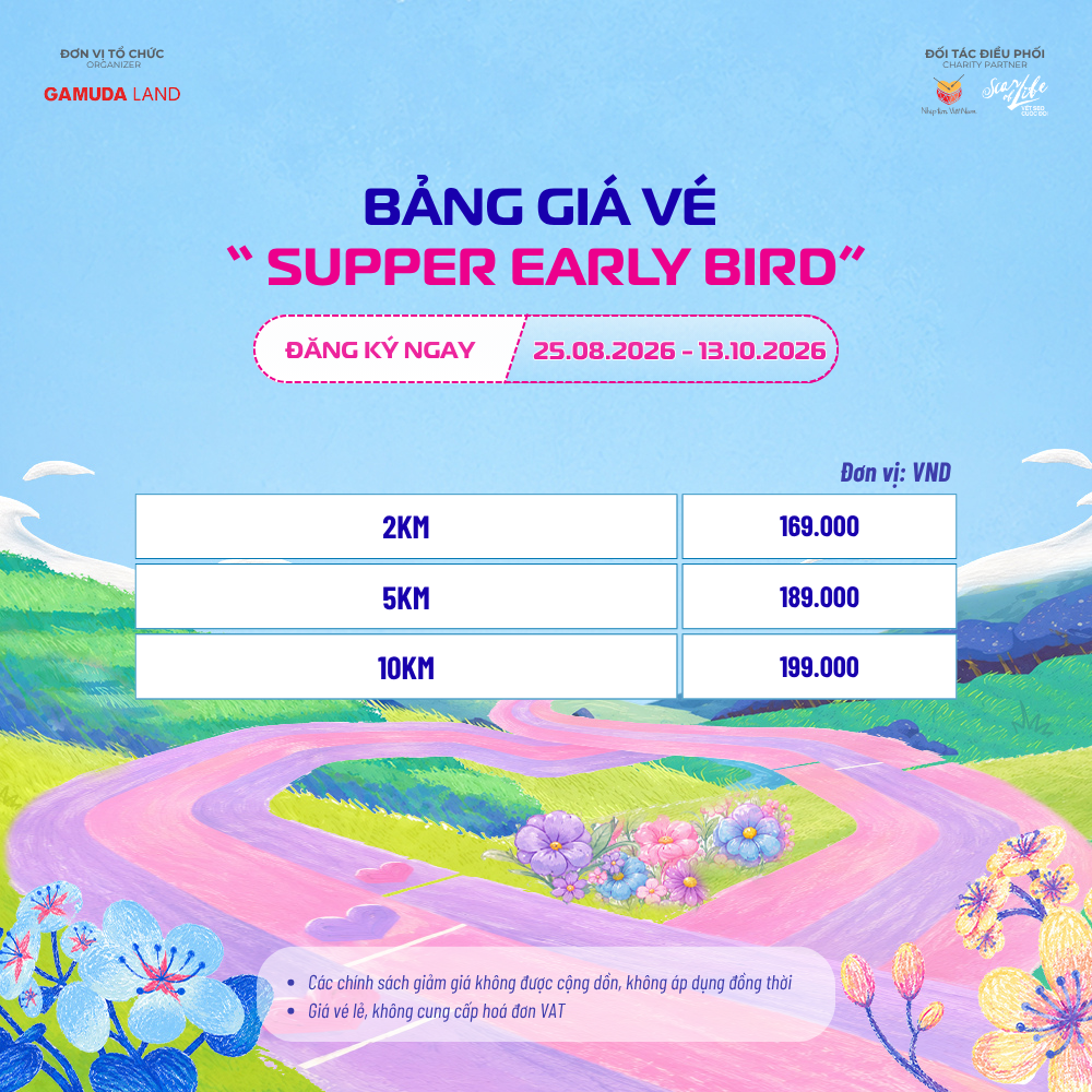 Bảng giá vé Super Early Bird